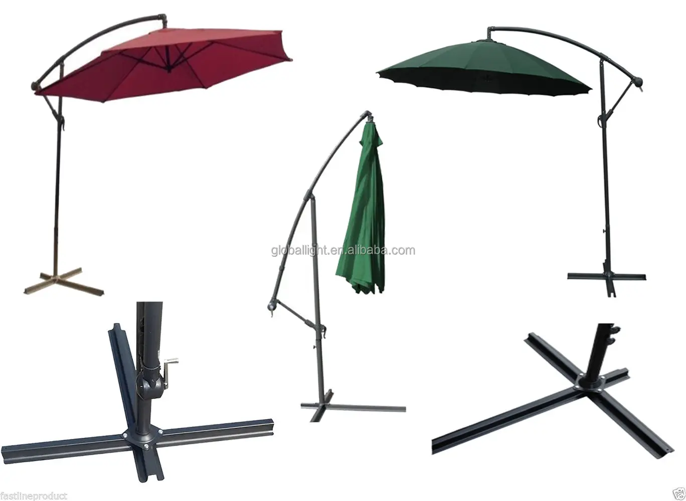 3M Garden Parasol Sun Shade Patio Banana Hanging Set Rattan Umbrella Cantilever