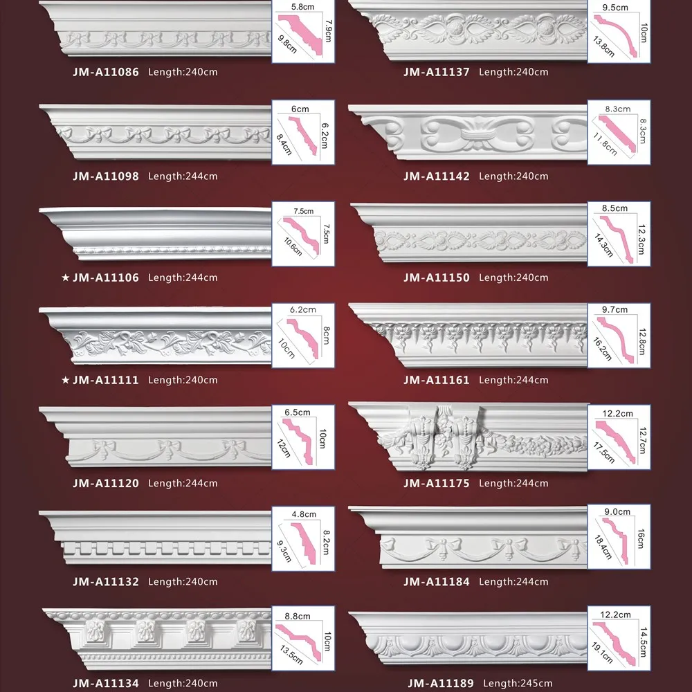 High Density Cheap Beautiful Polyurethane PU cornice moulding