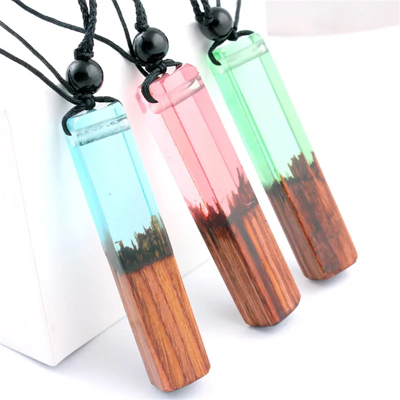 

Fashion Bohemia Jewelry Colorful Adjustable Diy Resin Wooden Necklace