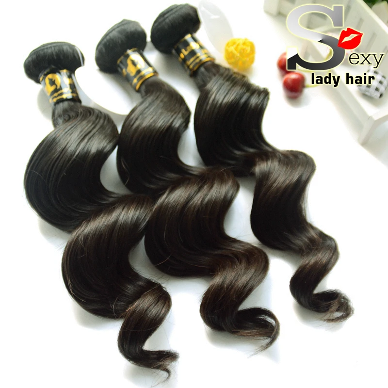 

Best choice SL Grade 7A Loose wave raw unprocessed virgin Peruvian hair, Natural color