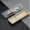 Creative folding spoon fork chopsticks set with case 3 in 1 portable camping tableware stainless steel cutlery set for travel