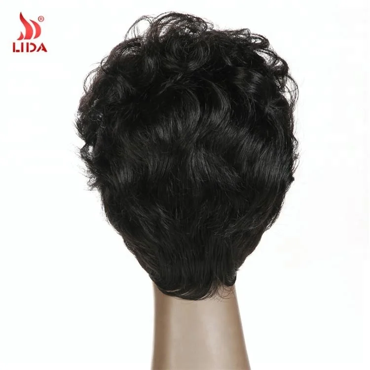 
Lida Japan kanekalon fiber natural wave synthetic wig,Short Curly 100% kanekalon fiber wig 