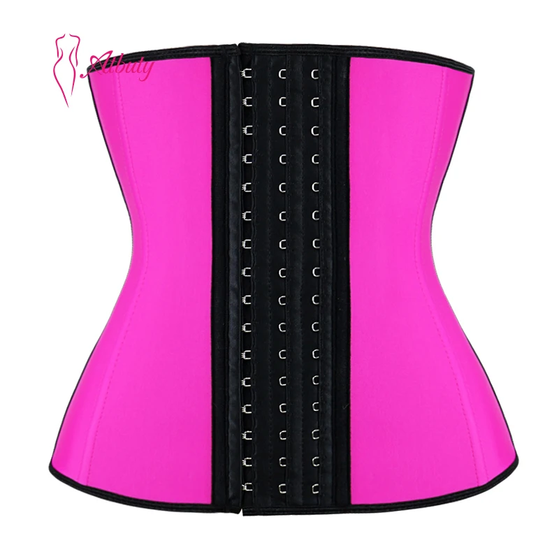 

In stock items smooth popular waist trainer 9 steel boned latex corset, Black;nude;purple;pink;blue