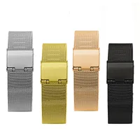 

0.4 Stainless Steel Watch Strap rose gold Shellhard Straight End Bracelet Mesh Buckle Watch Band 12mm/14mm/16mm/18mm/20mm/22mm