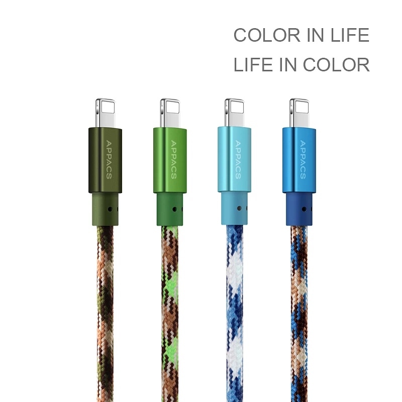 

APPACS Supplier Ce Quality Certified 3m Data Sync Braided Usb Data Cable, Blue;light blue;green;army green can be customised