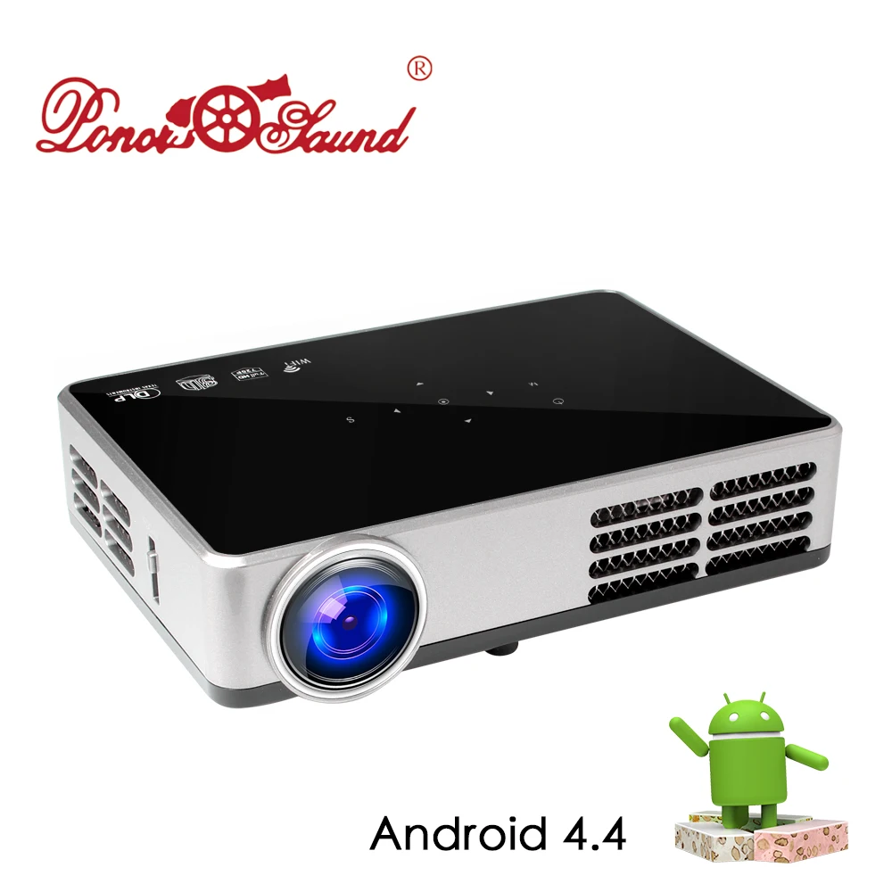 

Poner Saund DLP600W Mini Portable DLP Projector Full HD Smart Android LCD MINI 3D WIFI Best Home Theater