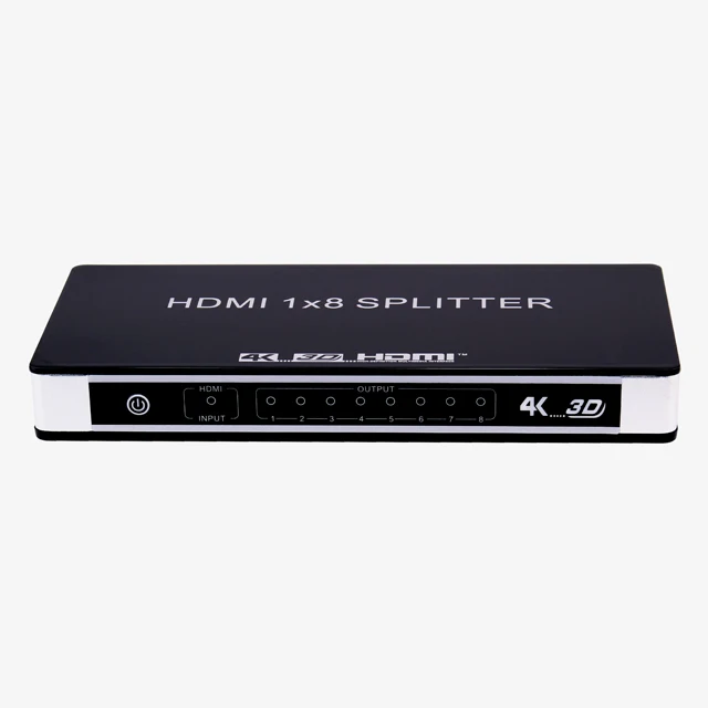 

8-Port HDMI 1.4 Splitter Amplifier 1 in 8 out HDMI Splitter 1x8 4kx2k 1080P HD Audio 3D HDMI Splitter Amplify, Black