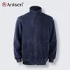 Hot sale custom navy blue melange polyester fleece zipper up jacket for men