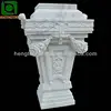 Hand Carved White Marble Column Pedestal