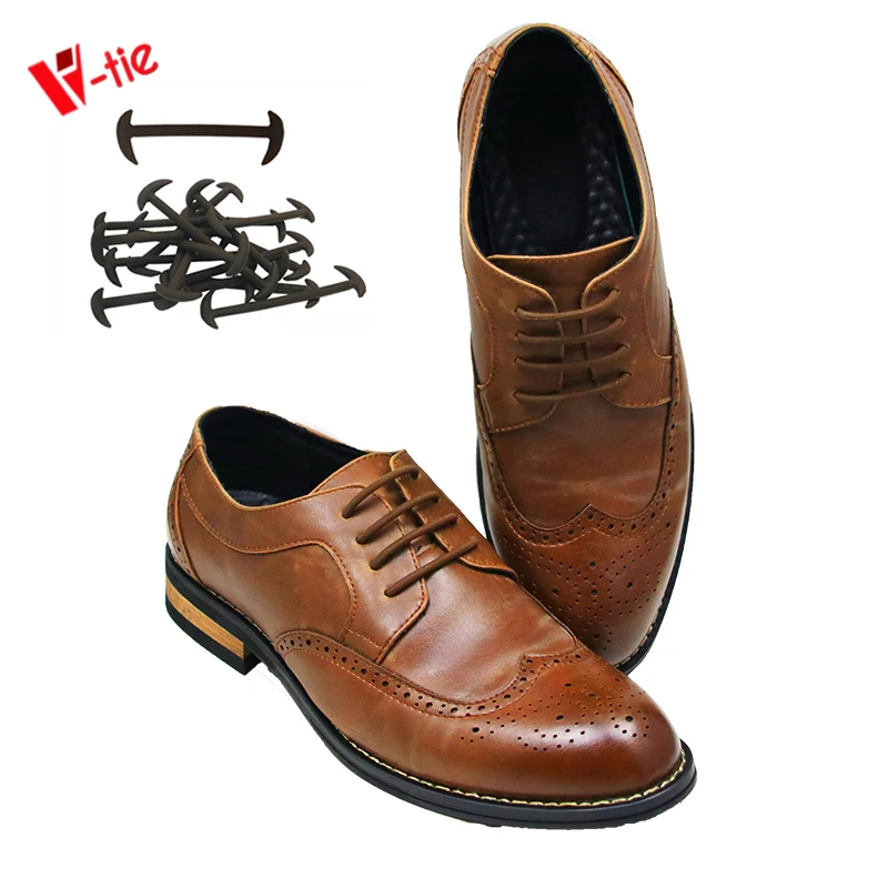 

2019 best sale silicone no tie shoelace leather shoelaces elastic shoelaces for men shoes, Black/white/brown