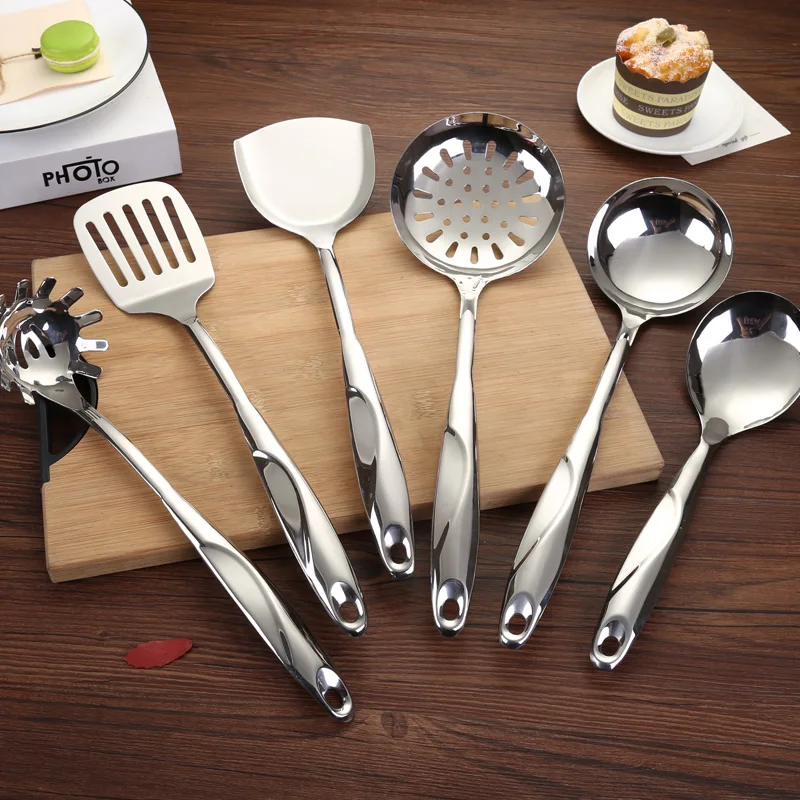 

6pcs kitchen gadget cooking stainless steel utensil set, Silver