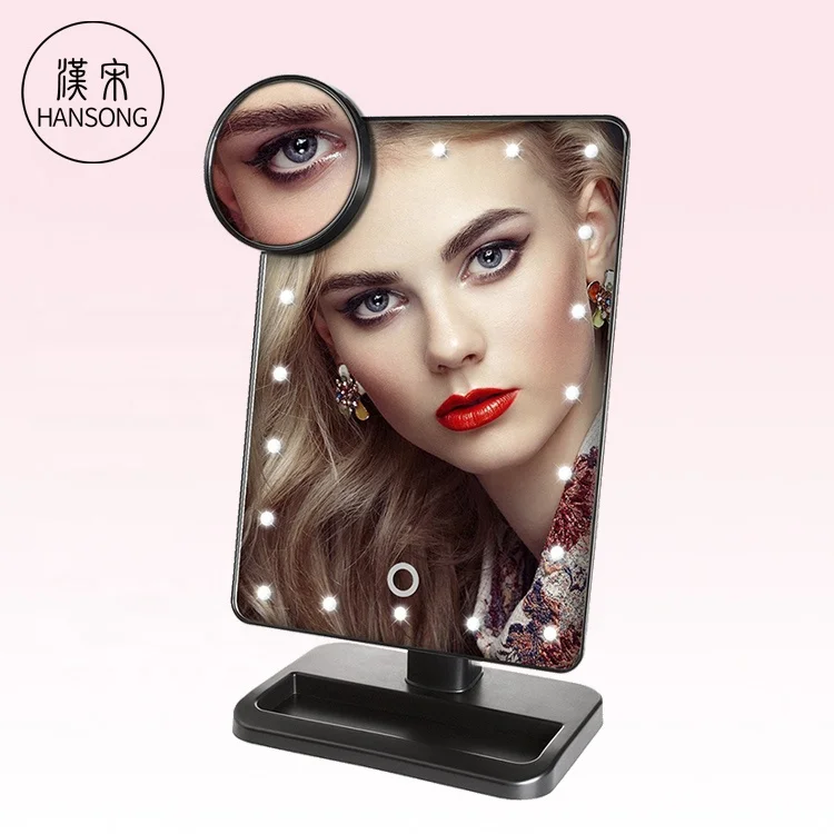 

Wholesale cheap theatrical vanity girl hollywood led makeup mirror with light, lighted makeup mirror, Black/white/pink