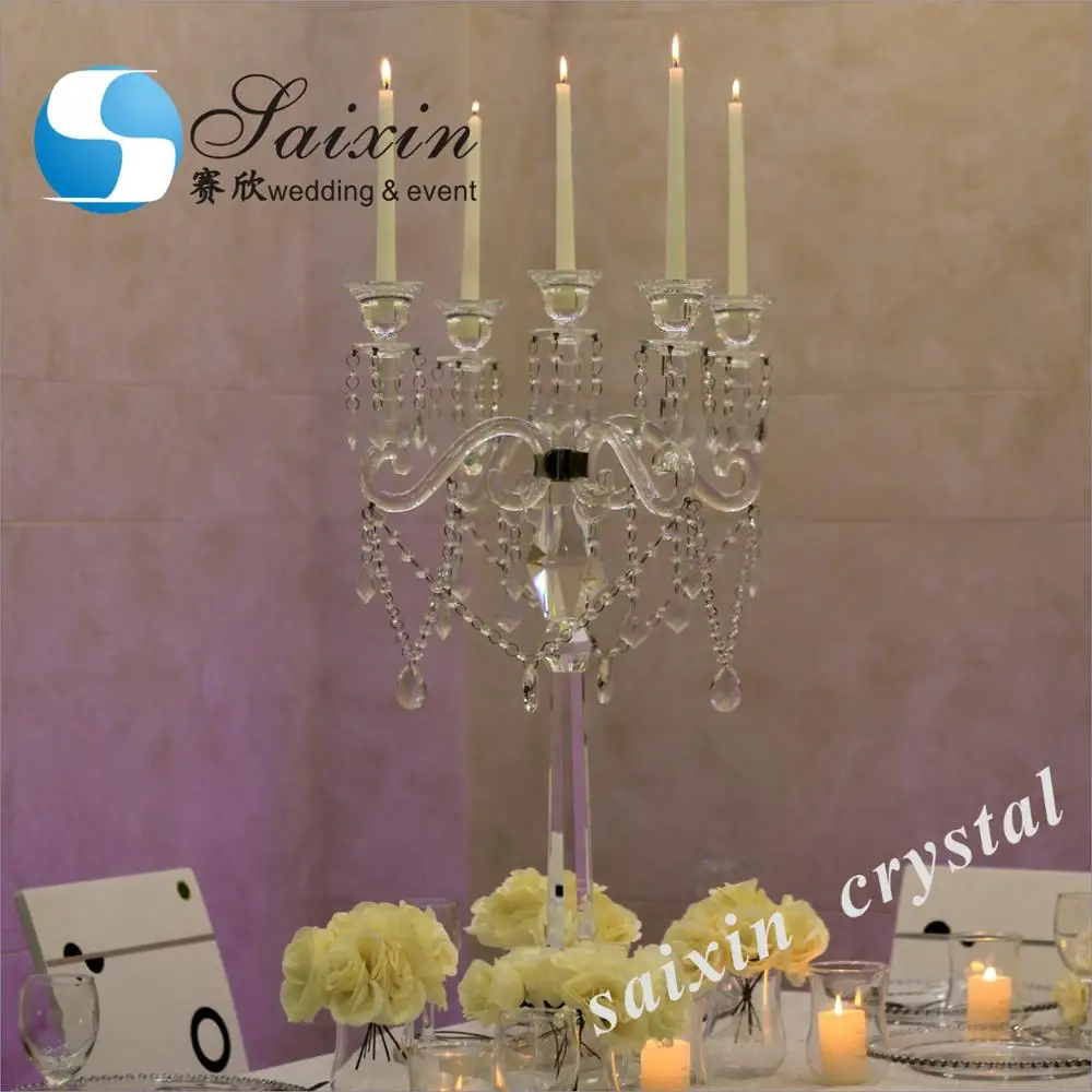 
K9 crystal candle holder for wedding table centerpieces 