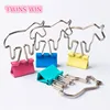 New arrival kawaii stationery Carousel shape long tail clip clamp 100pcs wholesale school office clip clamp