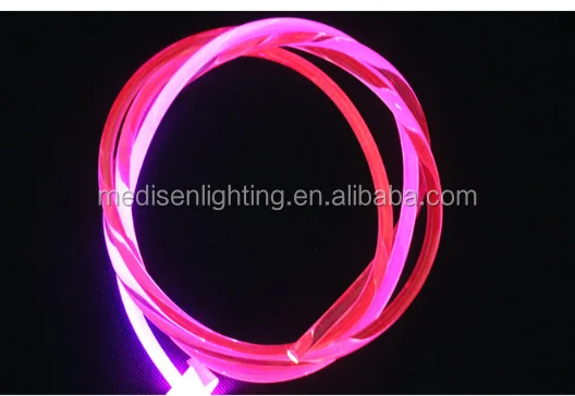 3mm tpu Thermoplastic Polyurethane  side glowing fiber optic for clothing clothes light wrist collar shoelace lighting