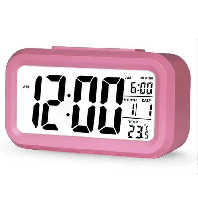 
Large LCD Display Digital Alarm Low Light Sensor Technology Soft Night Light Easy to Set and Watch Digital Alarm Clock 