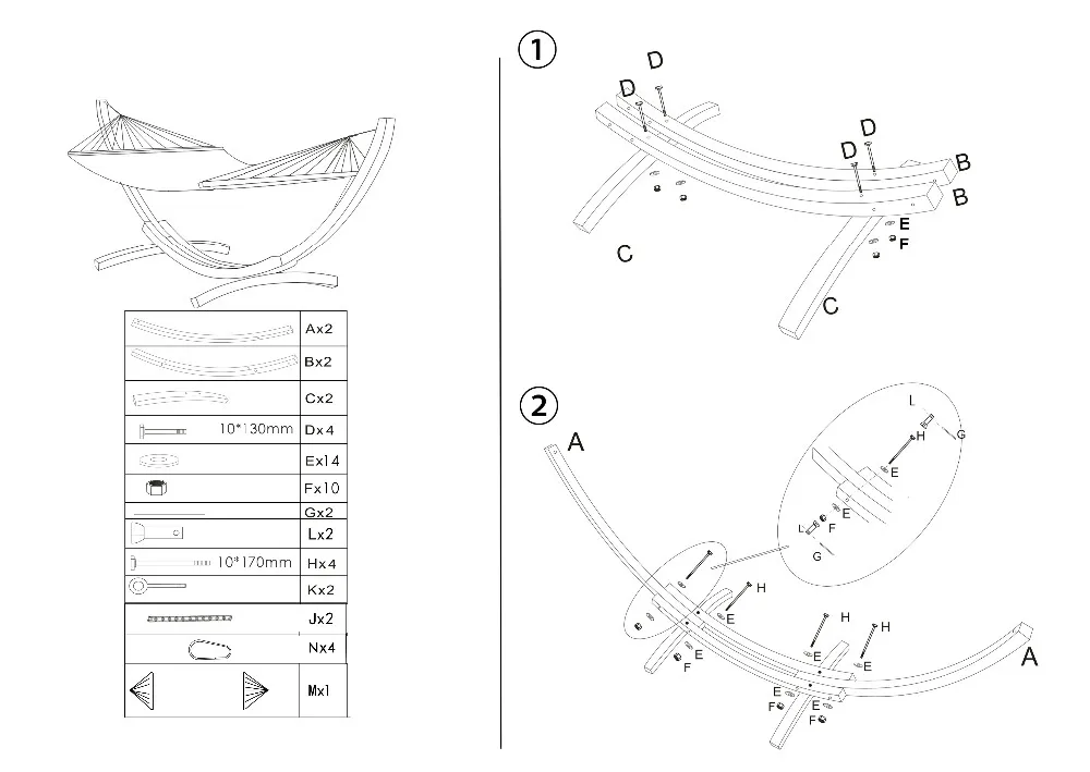 Wood Hammock Frame Double Size Russian Larch Wooden Hammock Stand 360cm