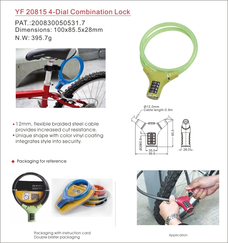 High Quality Brand New Bike Lock,4 Digital Code Password Bicycle