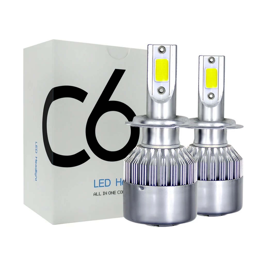 C6 H7 car LED fog Headlight bulbs H1 H3 880 881 H7 H8 H9 H10 H11 H16 9005 9006 36W 8000LM Fog Light Bulb H7 led headlight bulb