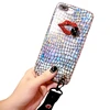Europe and the US style for iPone6s lips mobile phone shell rhinestone lanyard 8plus laser holster for i7 creative tide shell
