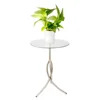 Design modern round glass console table for tea coffee dining