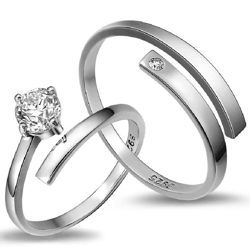 

Korean Style Diamond Engagement Ring Unique Couple Ring Designs, Picture