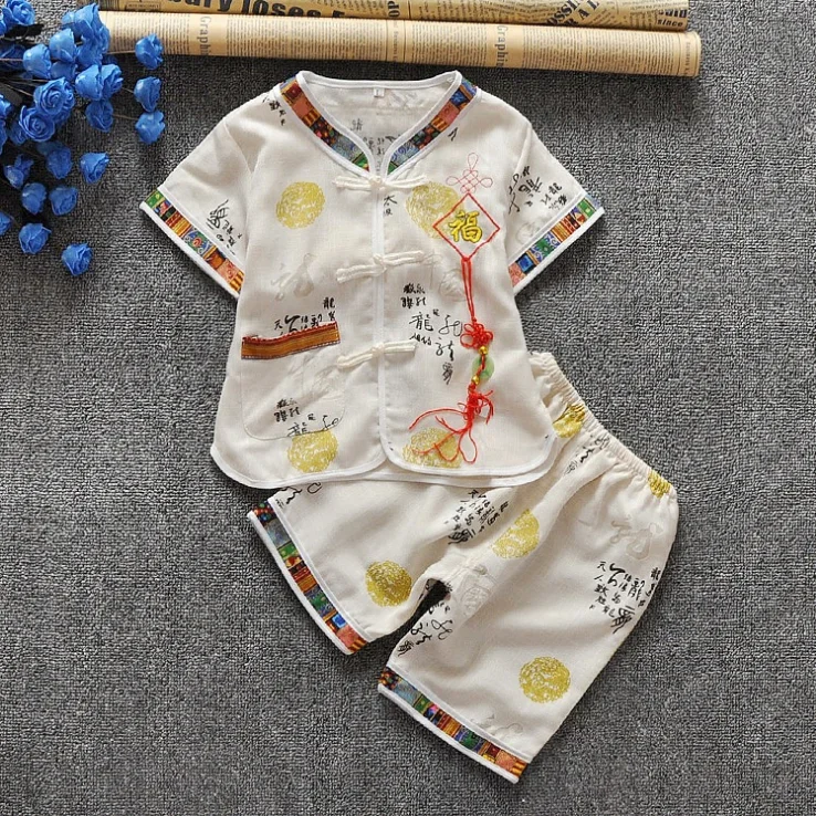 
boys wear set Chinese style ethnic children tang suit summer fashion cotton children clothing boys 