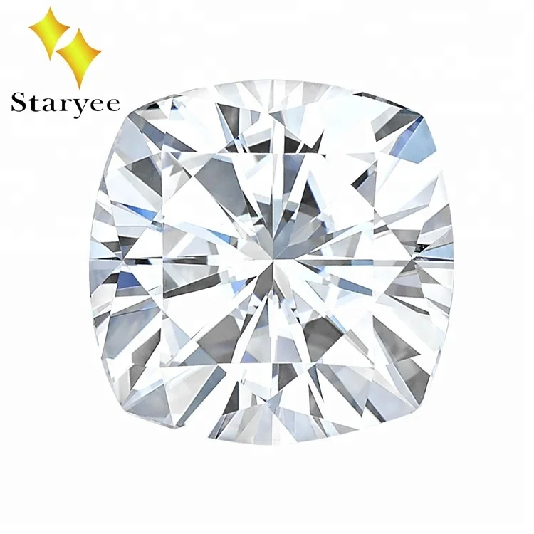 

1 to 10Carat Clear White Color VVS Charles Colvard Forever One Lab Created Loose Cushion Cut Moissanite Gemstone Colorless