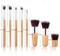 

Free Samples Makeup Brush With Gunny Bag 11Pieces Bamboo Handle Makeup Brush Set