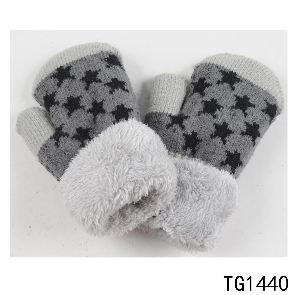 best selling 100 acrylic winter kids mitten gloves