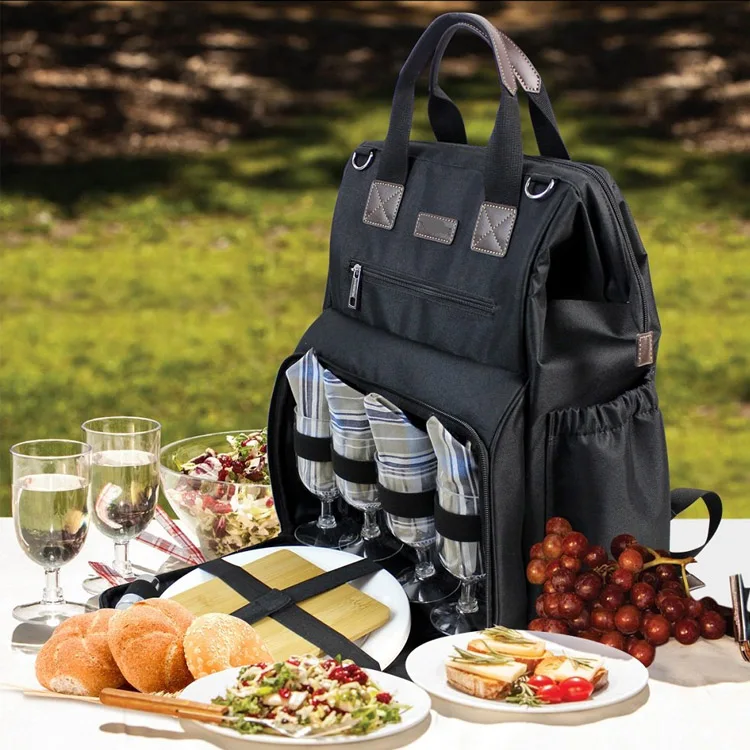 Large Capacity Picnic Set Backpack Thermal Insulation Cooler Picnic Bag