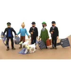 Lot 6 tintin PROFESSOR Dupont Milou Captain Haddock 3 figure M666
