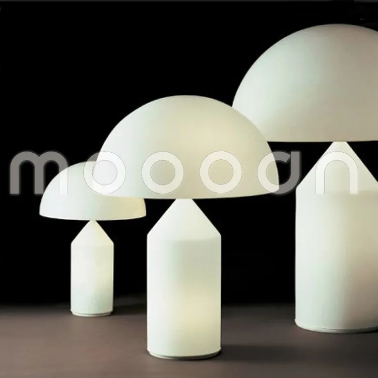 Modern Blow Milk White Glass Mushroom Energy Saving Led Desk Lamp for Hotel Made in China