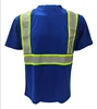 100% polyester mricofiber dry fit material factory customized High Visibility fluorescent safety men's blue vest