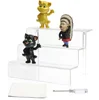 China supplier Factory Customized High Transparent Decoration 3 Step Acrylic Riser Shelf Toy Portable Tier Display Stand