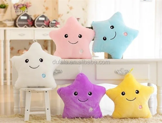 Luminous Pillow Star Cushion Colorful Glowing Led Light Toys Gift For Girl Kids 