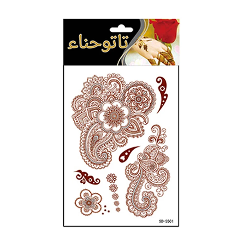 

SD series 1-36 henna tattoo sticker temporary brown henna hand tattoo sticker
