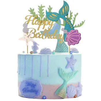 Glitter Little Mermaid Decoration For Baby Shower Party Favors