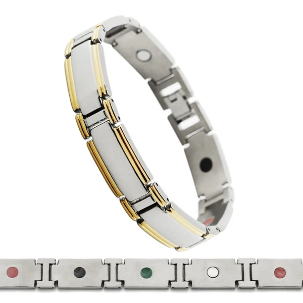 

Inventory germanium blood pressure control bracelet for in one bracelet, Silver and gold