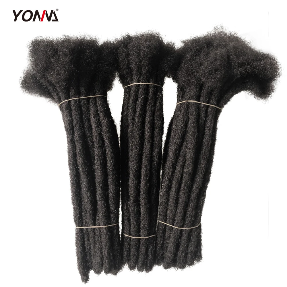 

Yotchoi Afro Hair Dark Brown 8inch 0.4cm width Dreadlocks Extension High Quality 100% Human Hair for Women, Color chart