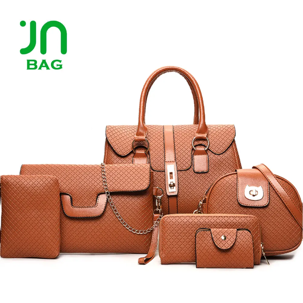 

JIANUO woman bag set 2018 fashion luxury designer handbags set bag 6 in 1 set