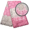Two color african lace fabric high quality fabrics sample lace nigerian cord lace with stones
