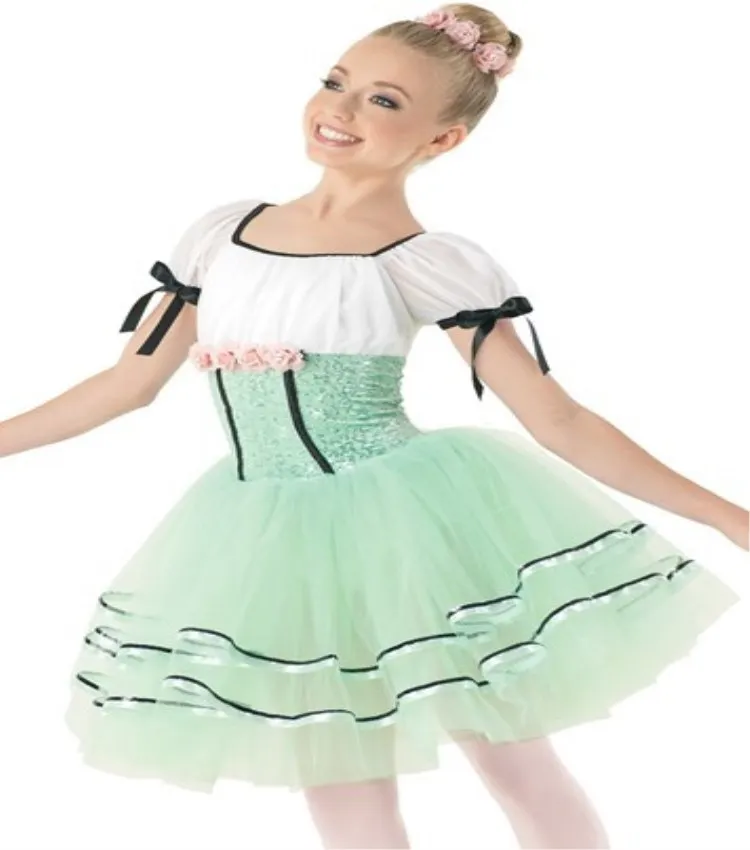 

Good Looking! Neon Green Knee-length Ballet Dress, Child and Adult Ballet Costume!