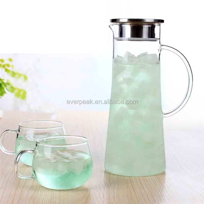 

1 L heat resistant borosilicate glass water pitcher water carafe, Transparent