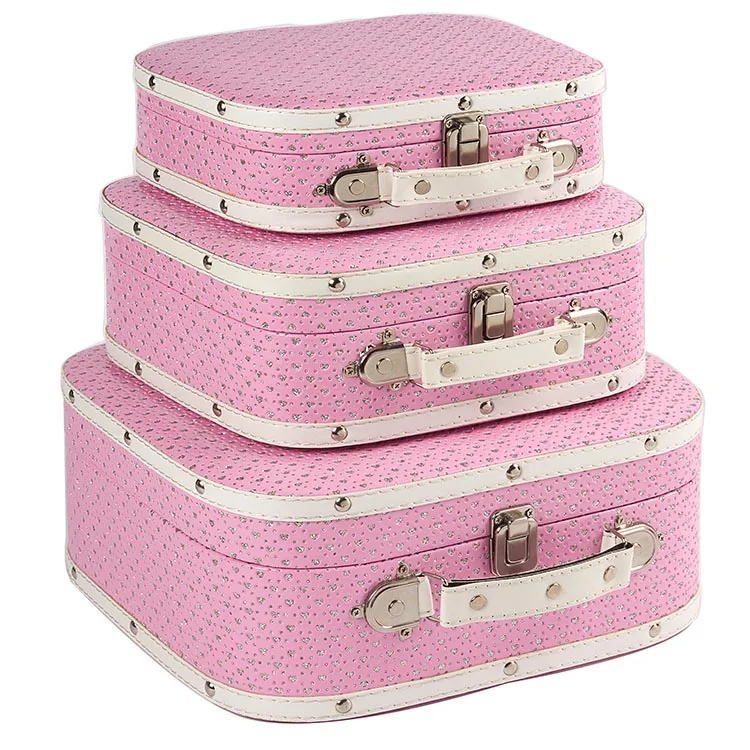 pink vintage luggage