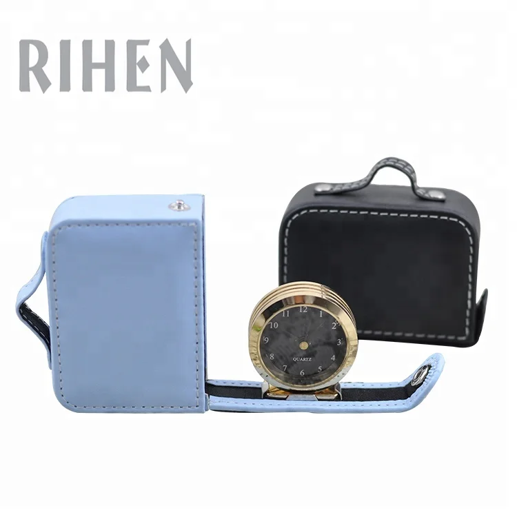 
PU Leather Mini Alarm Travel Clock 
