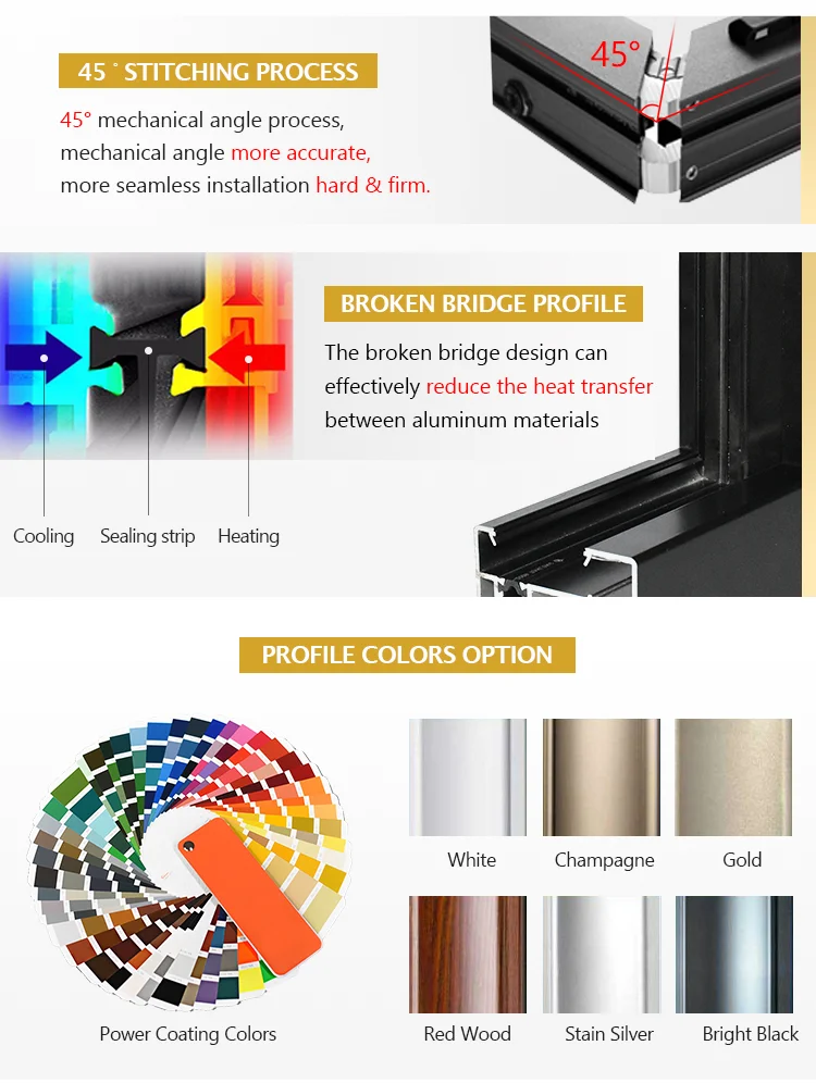 wood color veka aluminum casement window