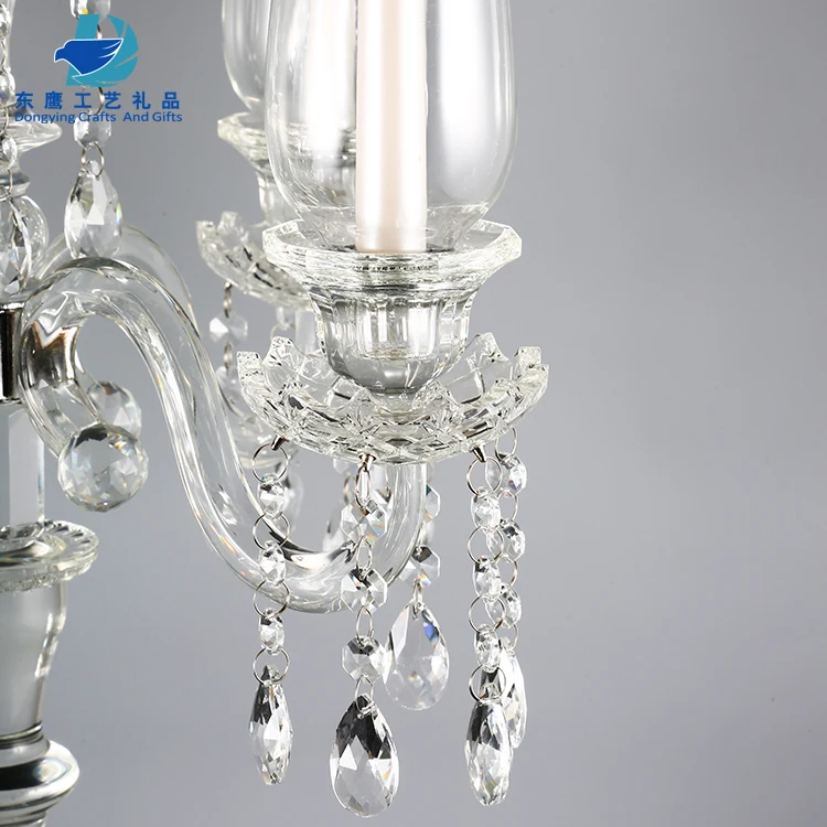 Fábrica Al Por Mayor Elegante Cristal Candelabro Boda Centros De Mesa