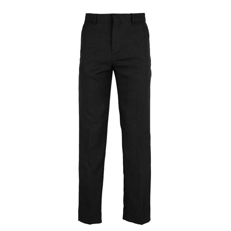 

high quality 100% polyester black striped fabric low price new custom cargo men coat pant, N/a