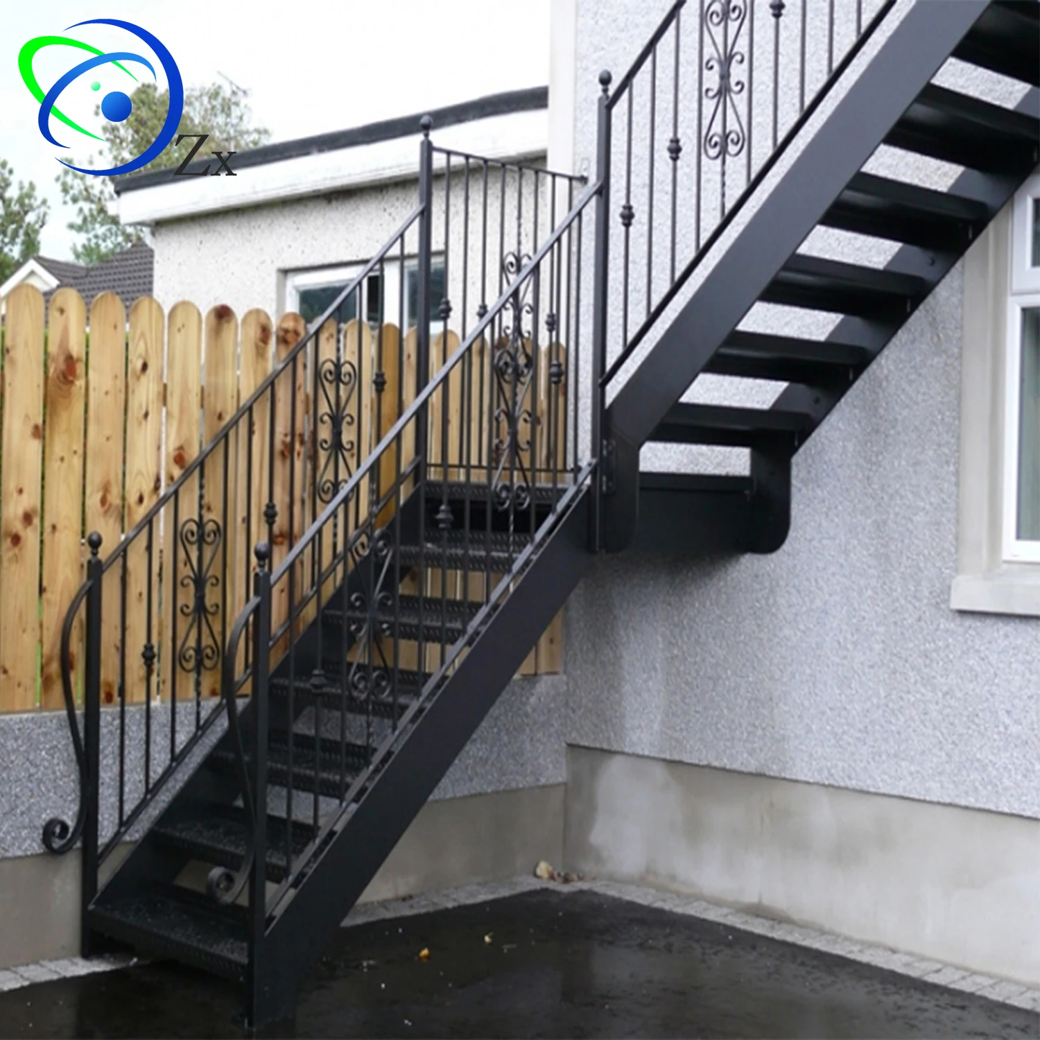 Außerhalb Verzinktem Stahl Treppe/außen Metall Treppen/outdoor Geländer